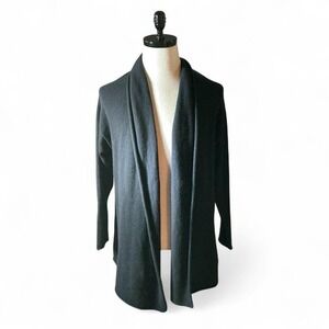 Halogen Luxury Black 100% Cashmere Shawl Collar Cardigan Sweater One Size